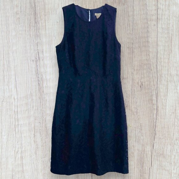 J CREW Navy Blue Lace Midi Sleeveless Fitted Sheath Dress Lined Wedding Formal 2 - Picture 1 of 7